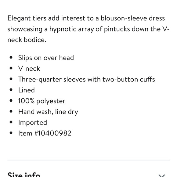 Endless Rose Vibrant  Pintuck Three-Quarter Sleeve Midi Dress  M - Picture 15 of 16